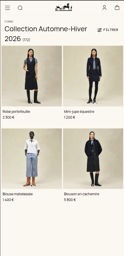 Rollout mondial de luxe — rendu mobile